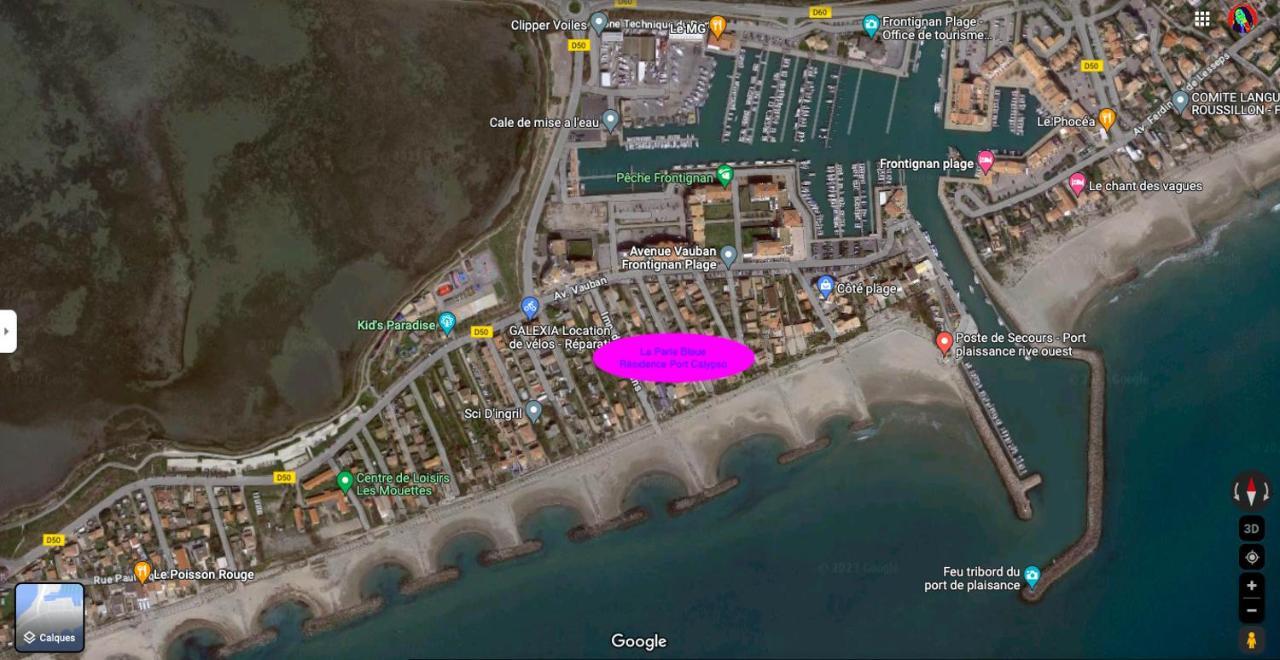 La Perle Bleue, 100 M De La Plage, Parking, Wifi 弗龙蒂尼昂 外观 照片